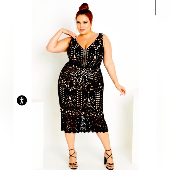 City Chic Dresses & Skirts - City Chic Black Lace Dress Size 16 NWT